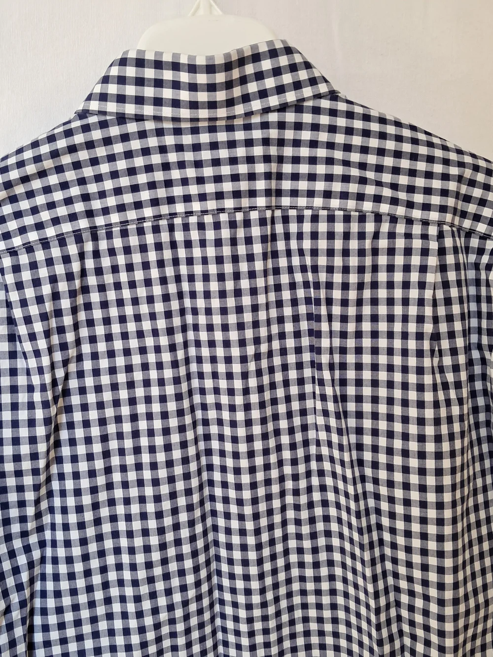 J. Crew Men's Navy and White Gingham Shirt‎